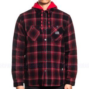 Sullen Art Collective So Cal SCM7253 Hooded Button Down Flannel Jacket For Men